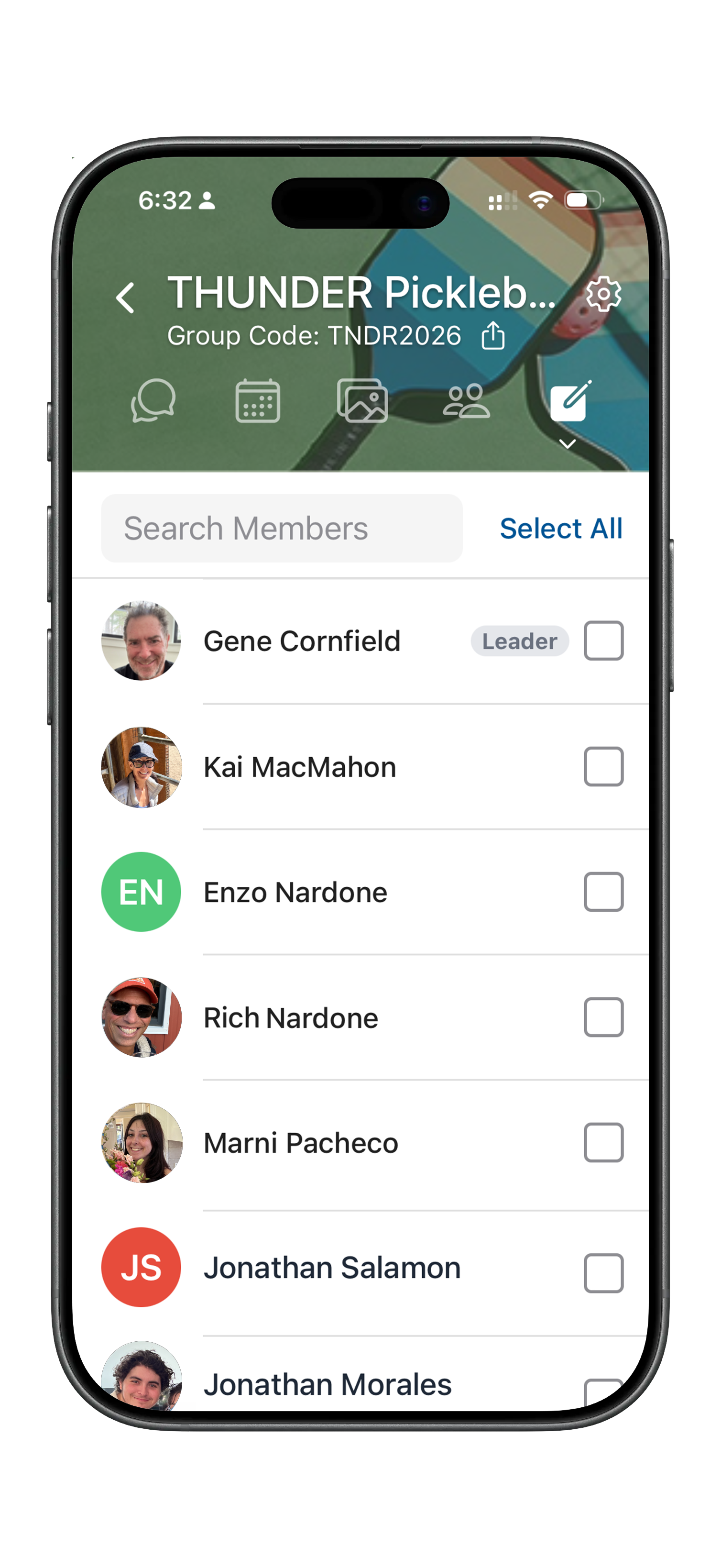 TeamReach group code joining screen